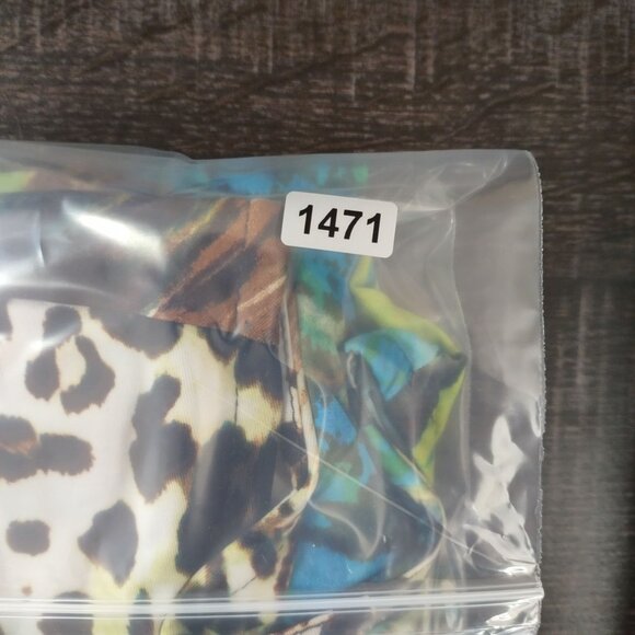 Zac & Rachel Womens Sleeveless TankTop L Green Blue Animal Print Beaded Hem Boho - Picture 11 of 11